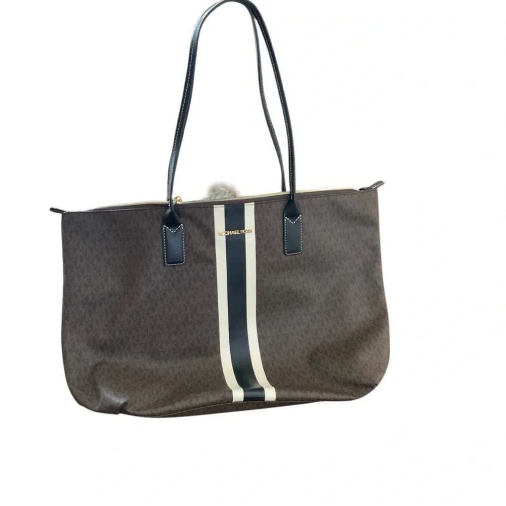 Michael Kors Brown and Black Tote Bag. Large - Picture 2 of 6